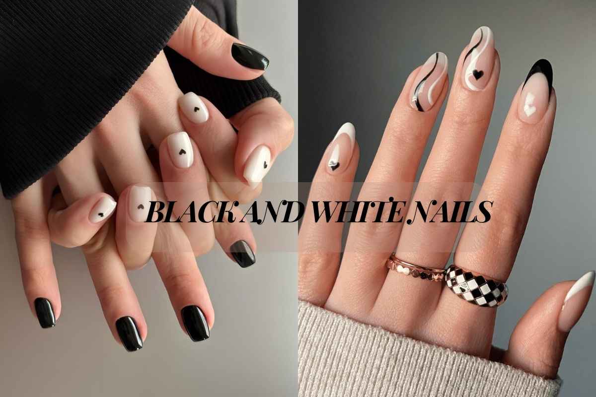 Black and white nails