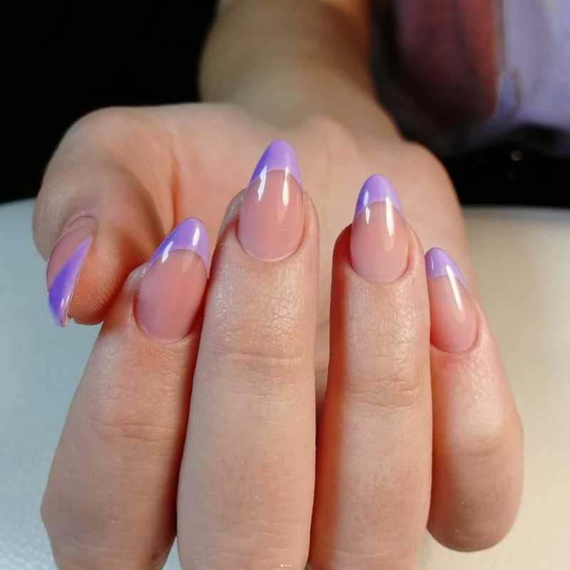 Faded Tips Purple Manicure