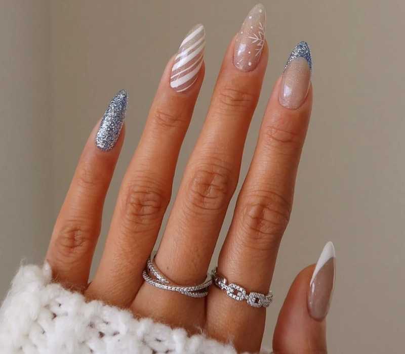 Sparkling Snow Nails