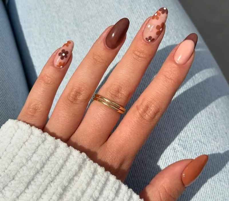 Trendy Chocolate Ombre Spring Nail Designs