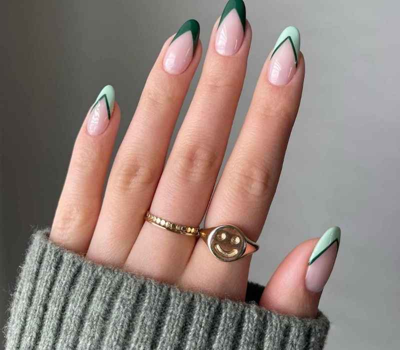 Pale Green French Tips