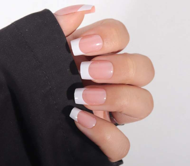 Classic Square French Manicure