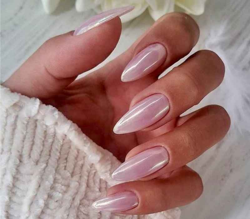 pink chrome nails