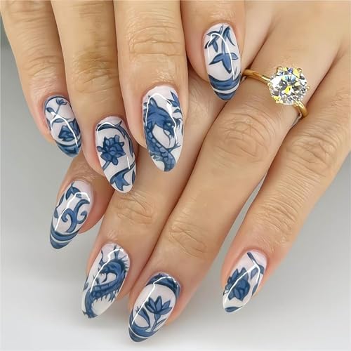 Blue China Nails