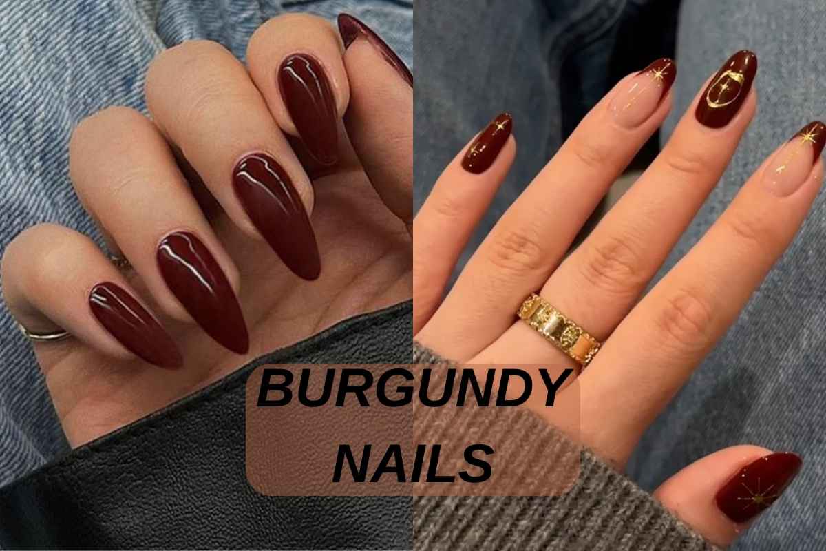 burgundy nails