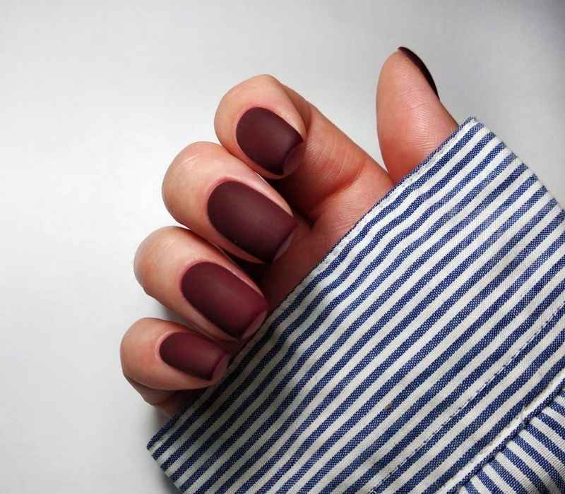 Burgundy Matte Nails