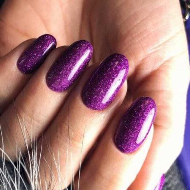Glittery Purple Nails