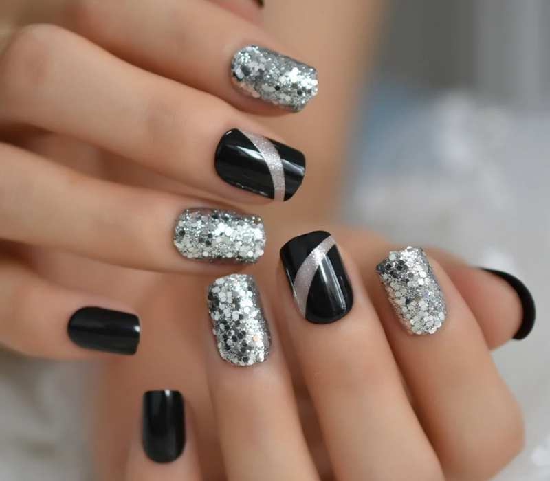 Black and Silver Sparkle