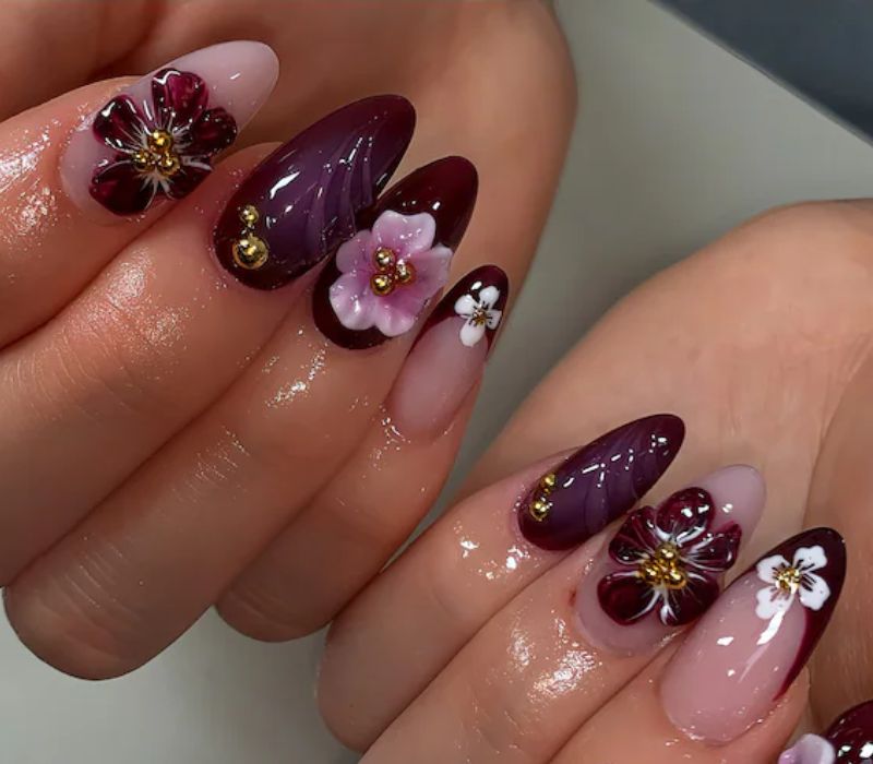 Floral Delight with a Pop of Purple