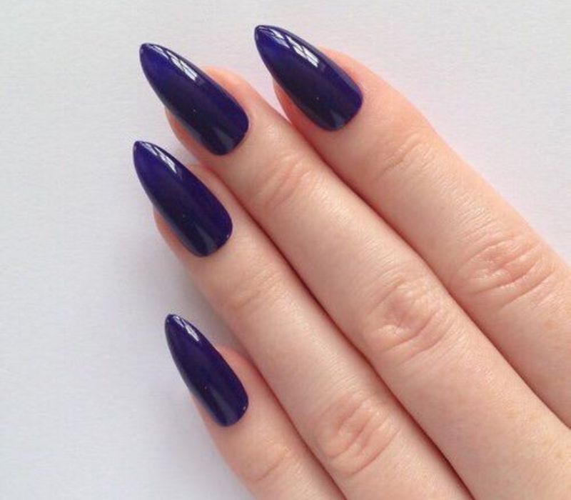 Deep Purple Stiletto Nail Art