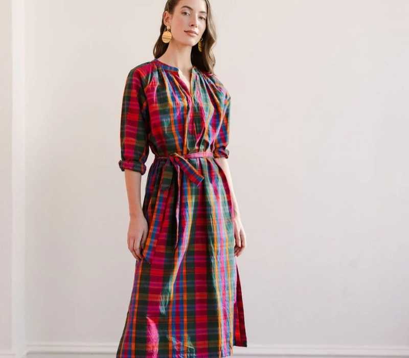 Colorful Plaid Dress