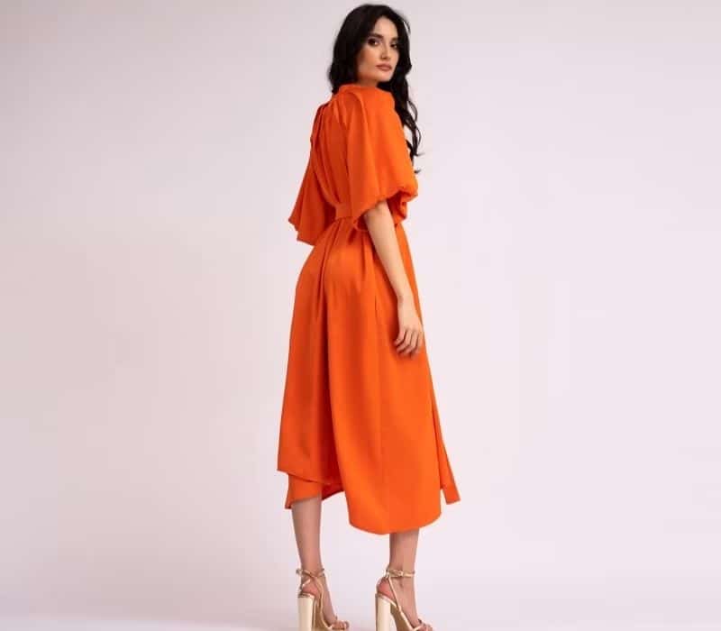 Orange Midi Dress