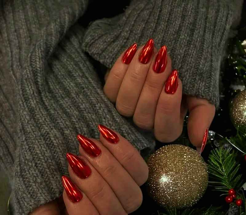 Red Chrome Nails