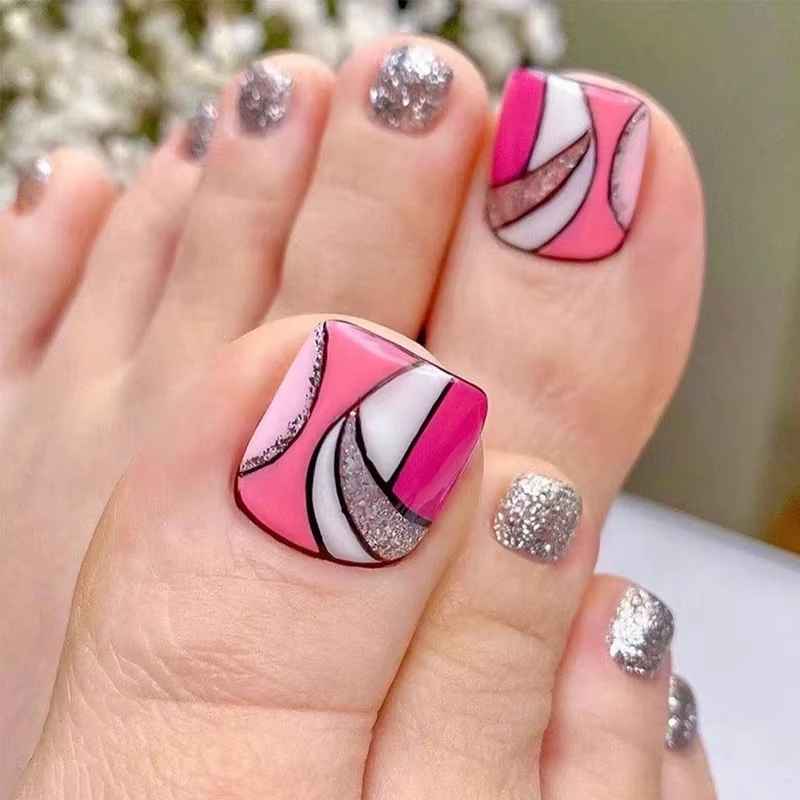 Abstract Toe Nail Art