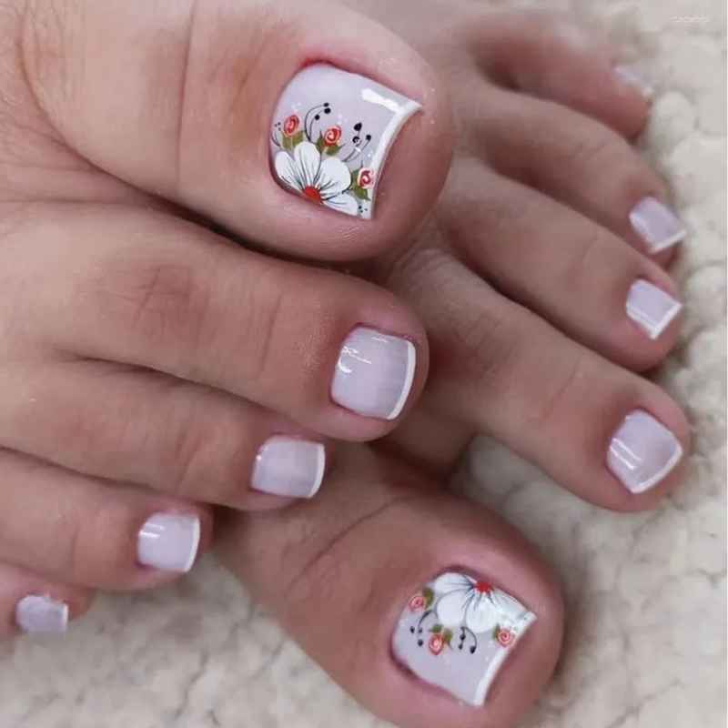Floral Toe Nail Art