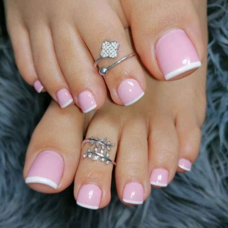 Bright French Pedicure