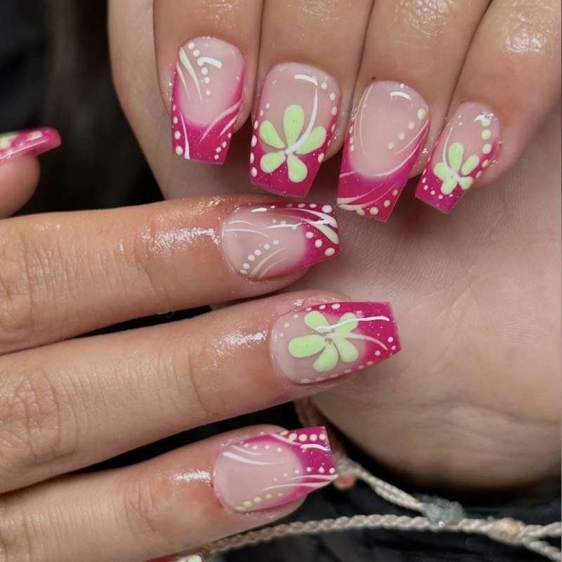 Hawaiian Flowers Nail Inspiration