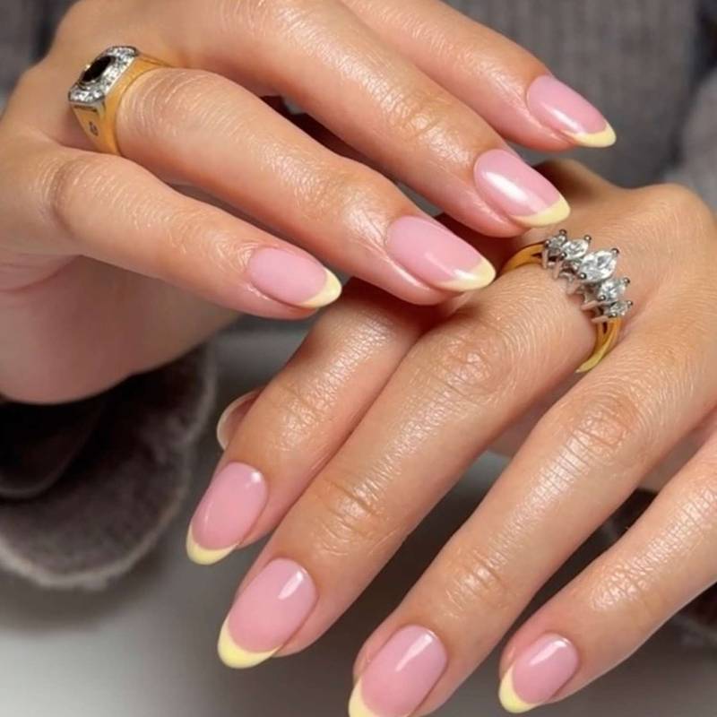 Yellow Tips French Manicure