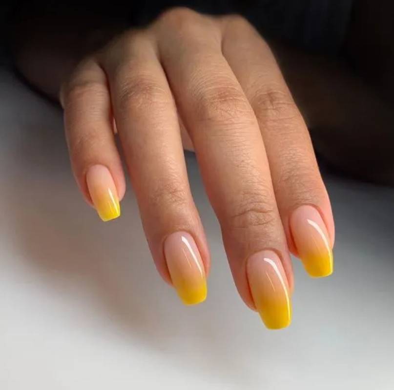 soft yellow nails