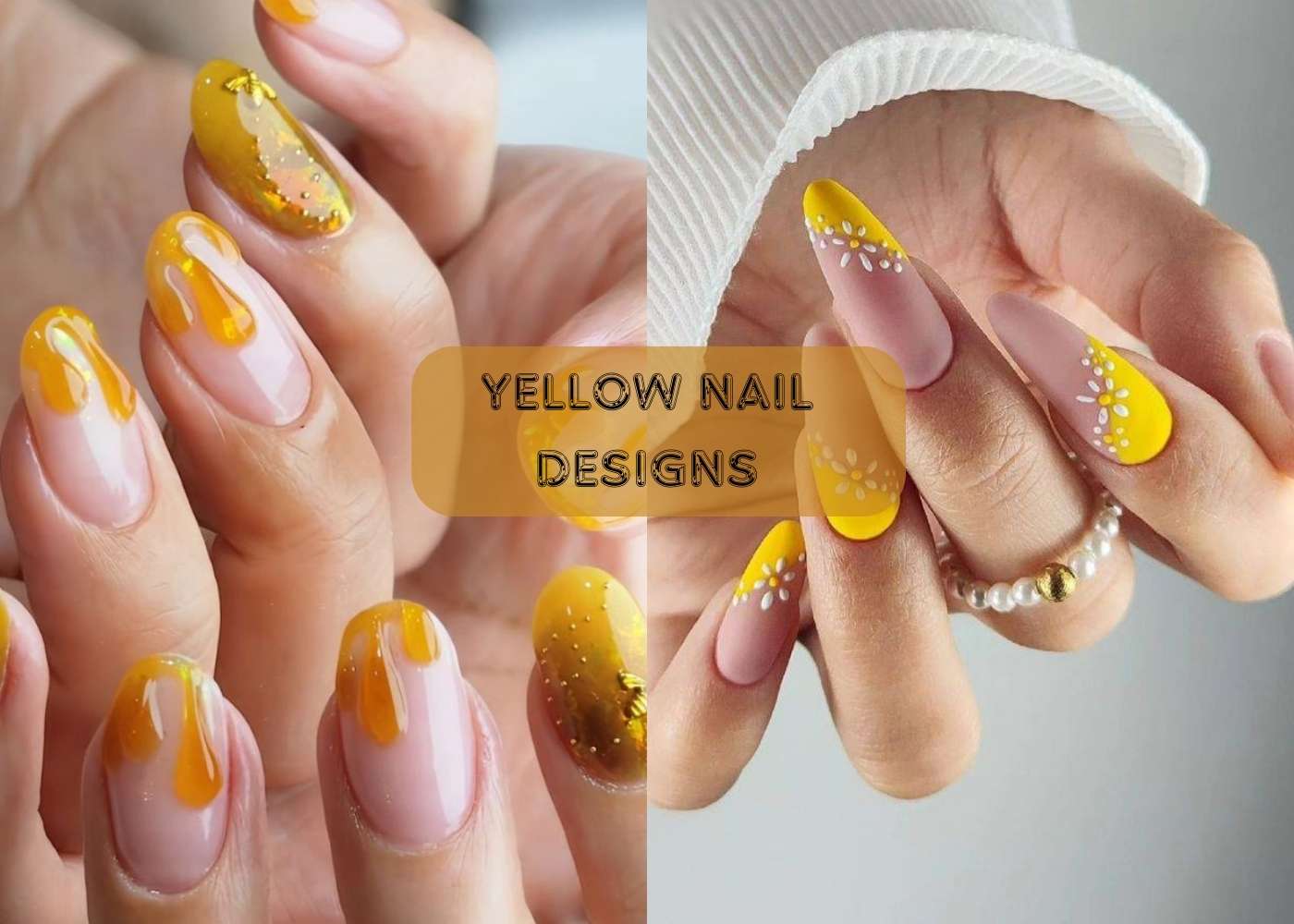yellow nail design